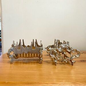 Vintage Antique Knife Rests Silver Plated Fine Dining Set of 2